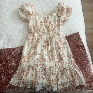 Floral Puff Sleeve Babydoll Dress